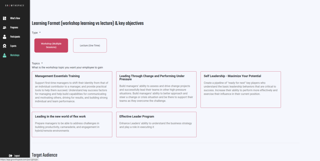GrowthSpace Launches the First Multi-experience Talent Development Platform 4 Workshops and lectures 2
