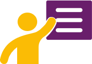 Cohort-based workshops and training 6 Conducting icon